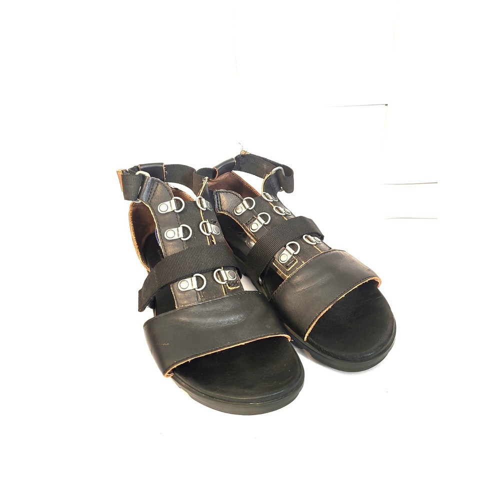 Sorel Womens Black Silver Hardware Gladiator Sandals